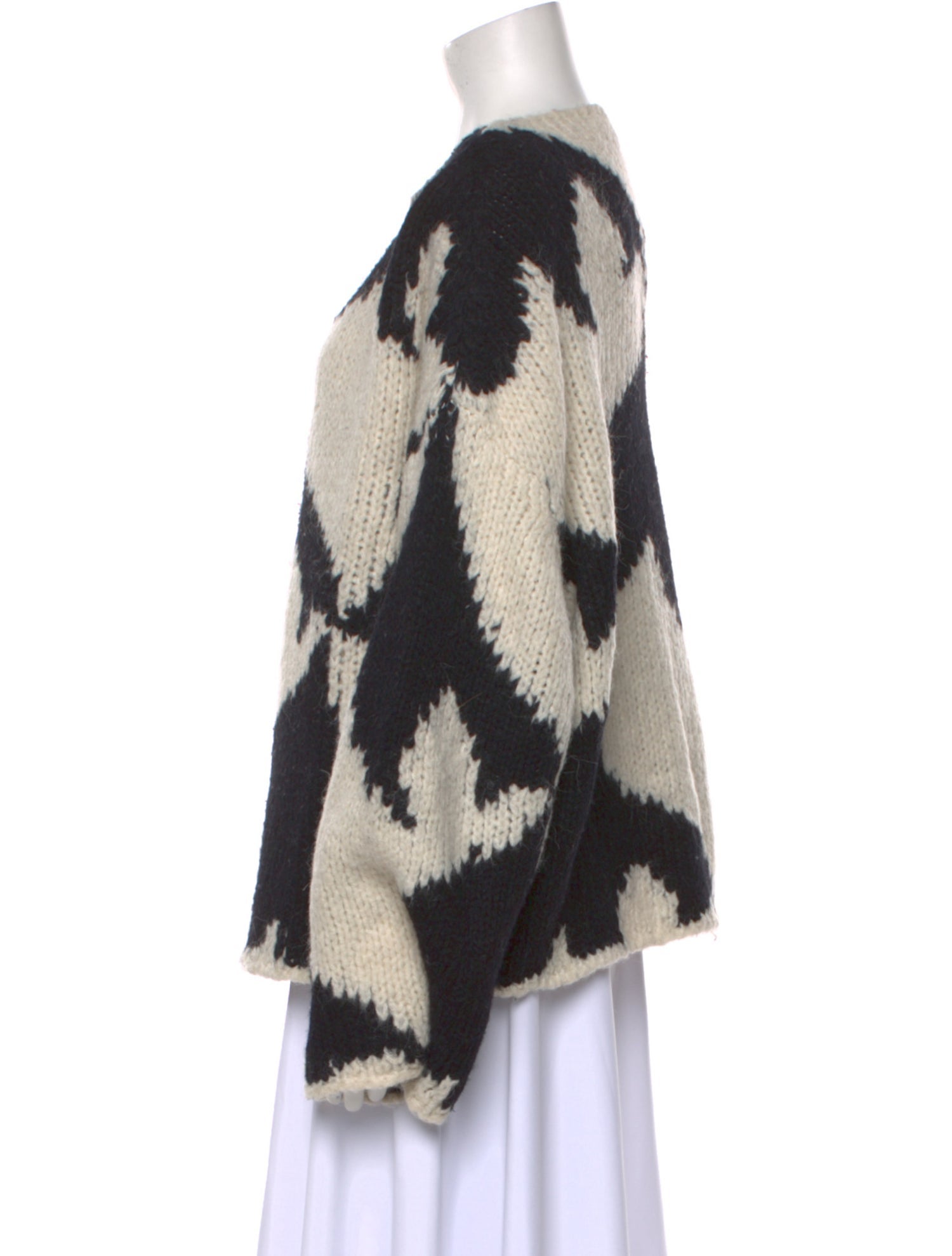 Dries Van Noten Printed Bateau Neckline Sweater