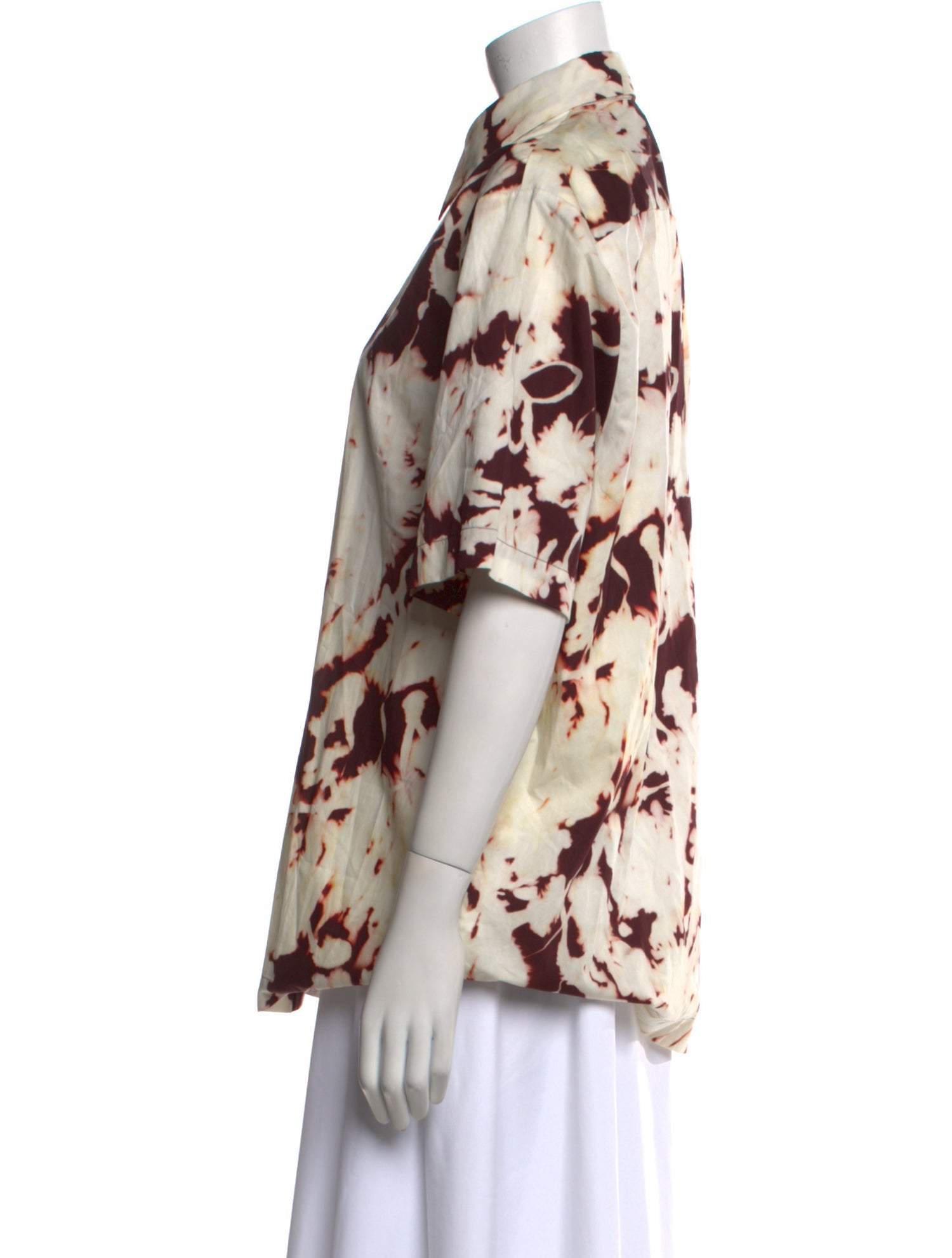 Dries Van Noten Printed Short Sleeve Button-Up Top w/ Tags