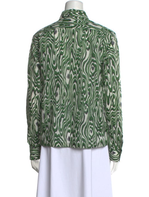 Dries Van Noten Printed Long Sleeve Button-Up Top