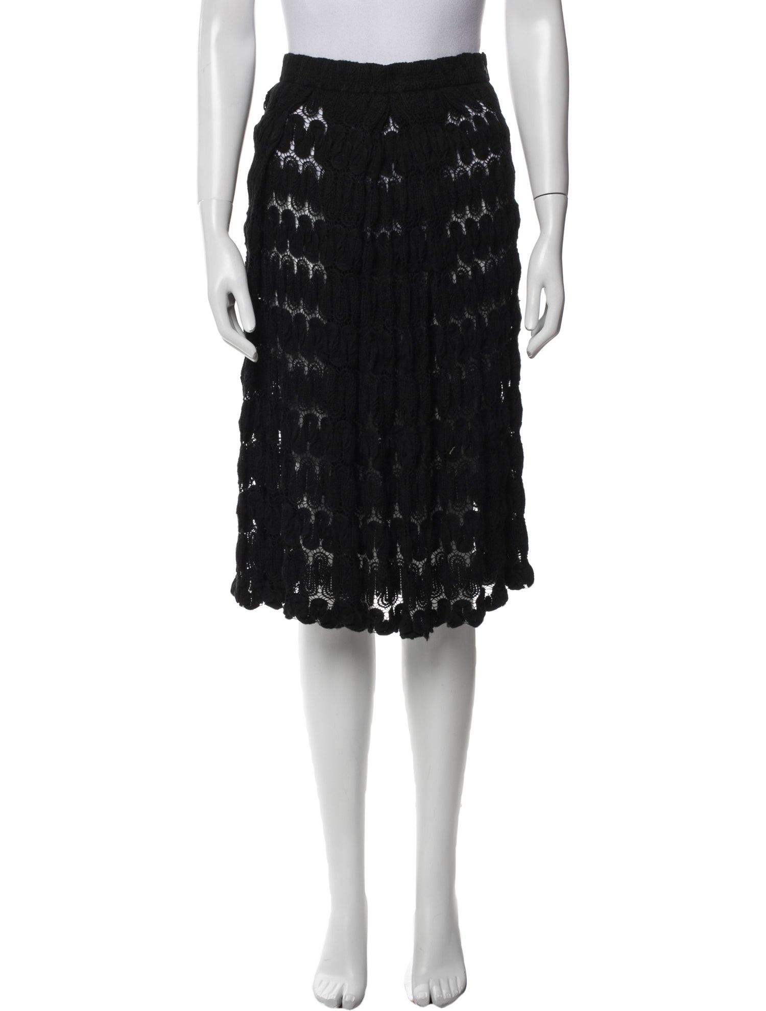 Dries Van Noten Lace Pattern Knee-Length Skirt