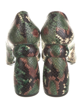 Dries Van Noten Snakeskin Animal Print Slingback Pumps