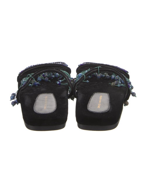 Dries Van Noten Velvet Beaded Accents Slides