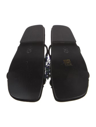 Dries Van Noten Velvet Beaded Accents Slides