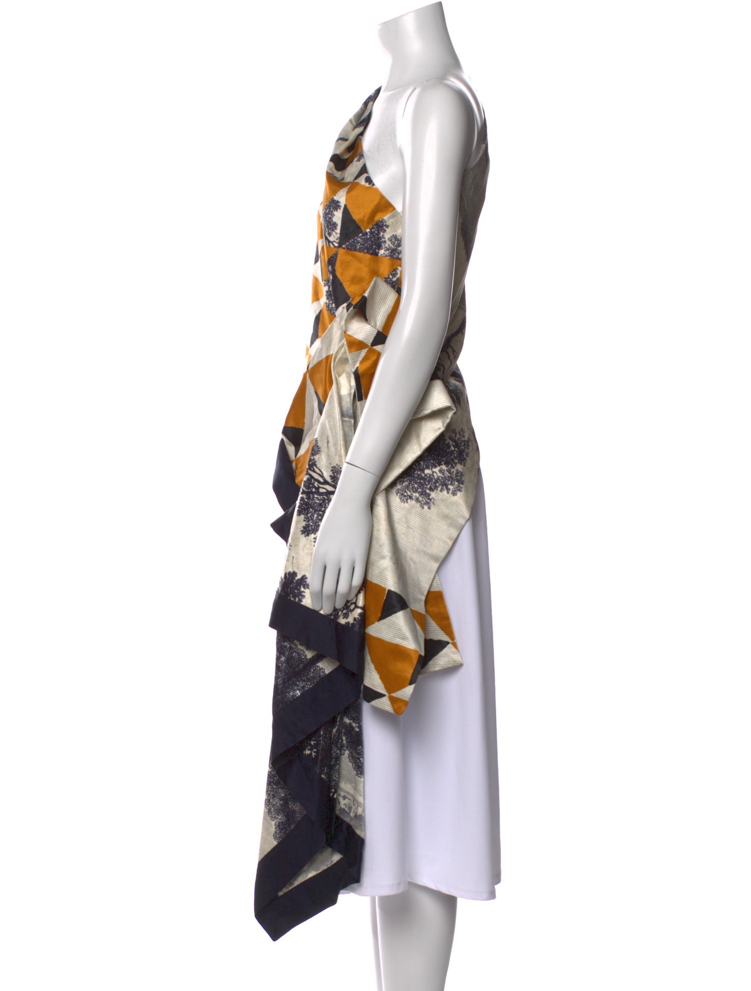 Dries Van Noten Printed One-Shoulder Blouse