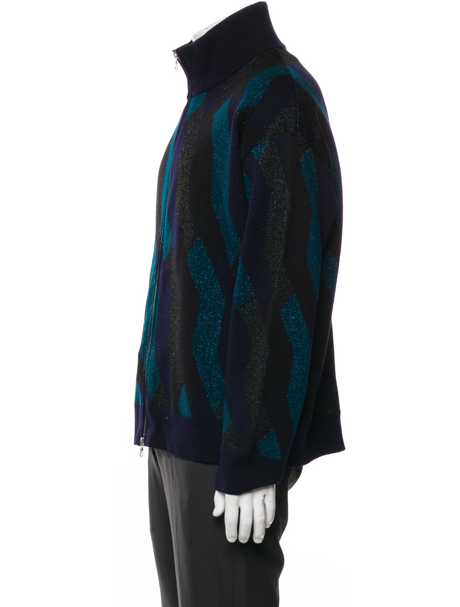 Dries Van Noten Merino Wool Striped Bomber Jacket