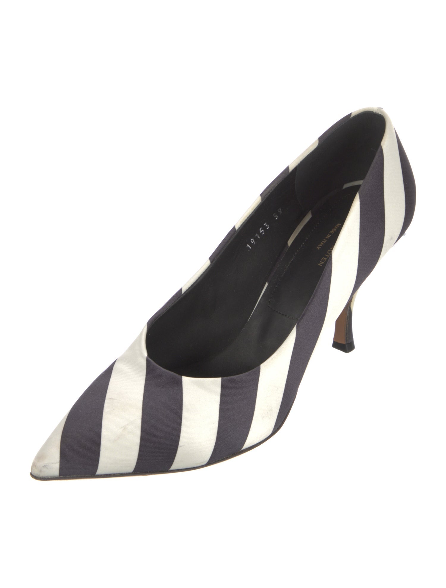 Dries Van Noten Satin Striped Pumps