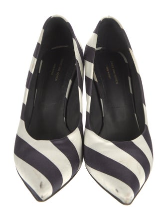 Dries Van Noten Satin Striped Pumps