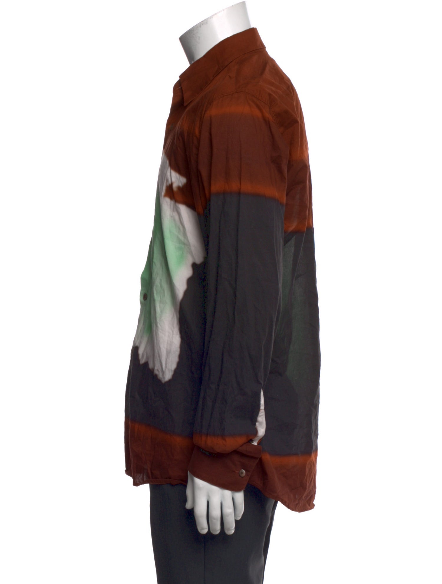 Dries Van Noten Tie-Dye Print Long Sleeve Shirt