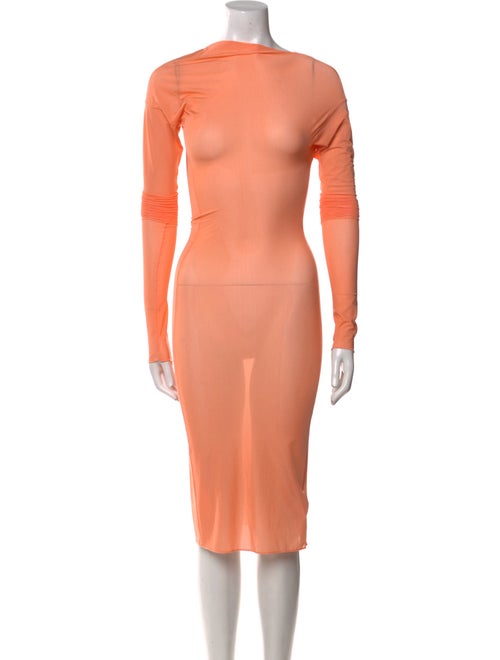 Dries Van Noten Mock Neck Midi Length Dress