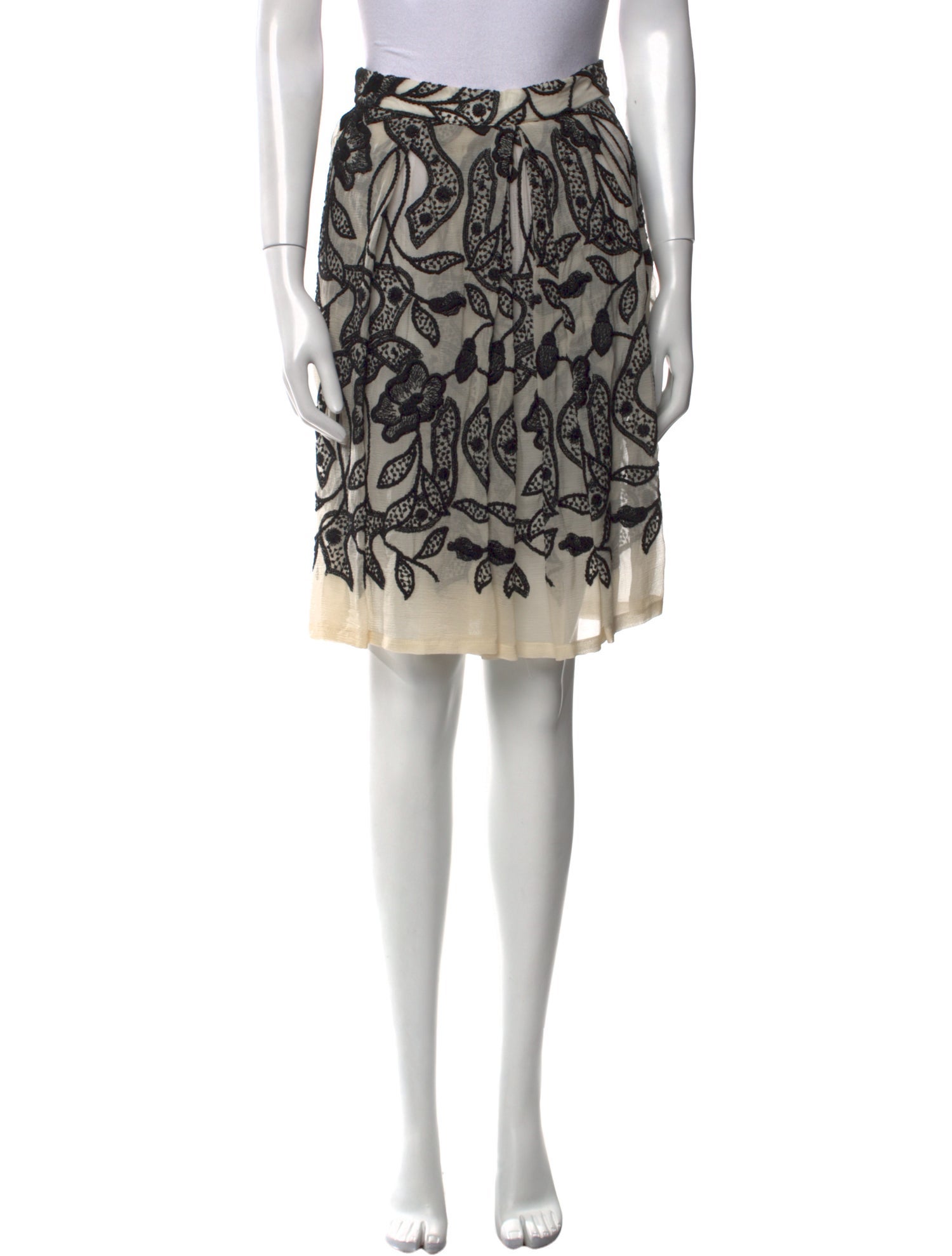 Dries Van Noten Silk Knee-Length Skirt w/ Tags