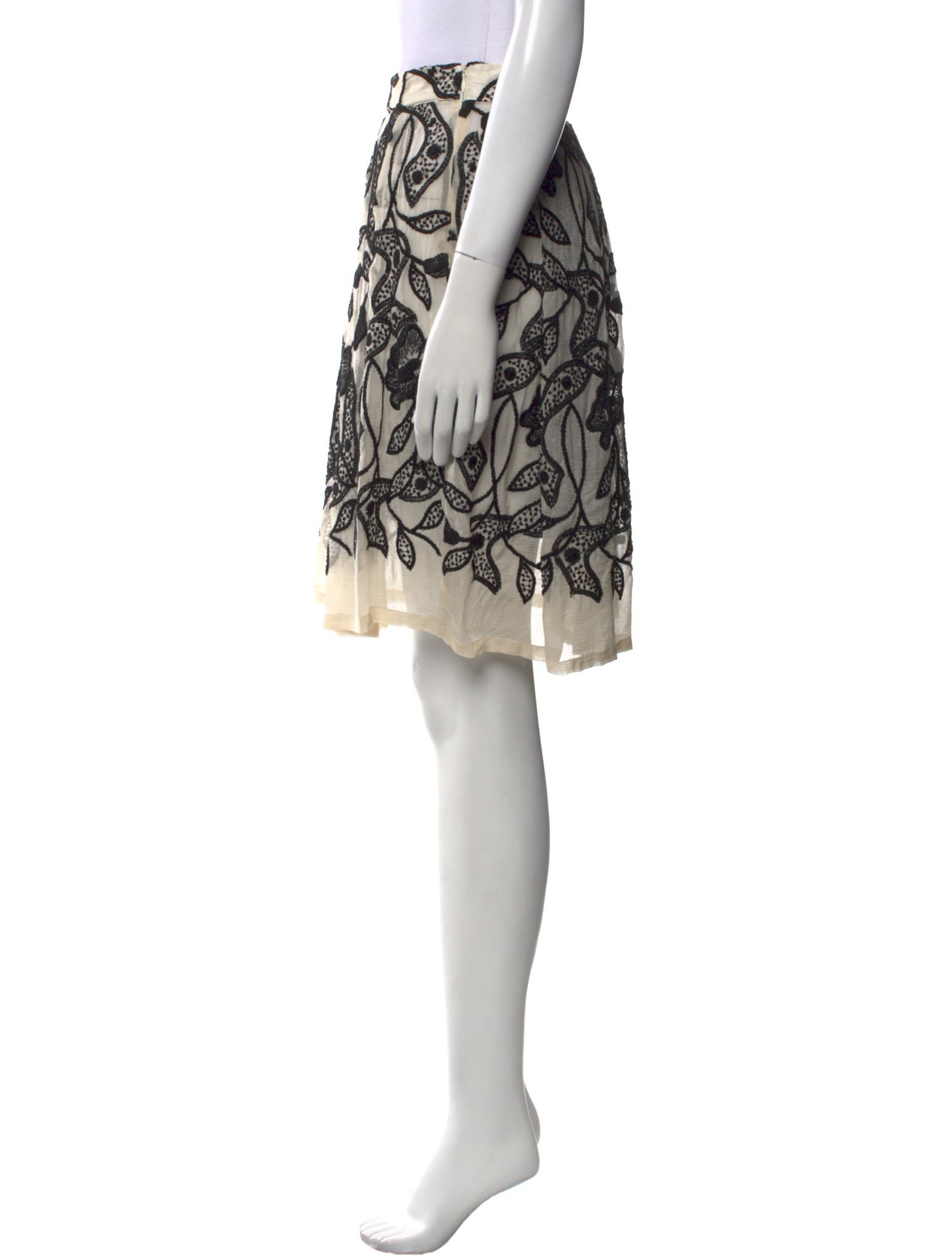 Dries Van Noten Silk Knee-Length Skirt w/ Tags