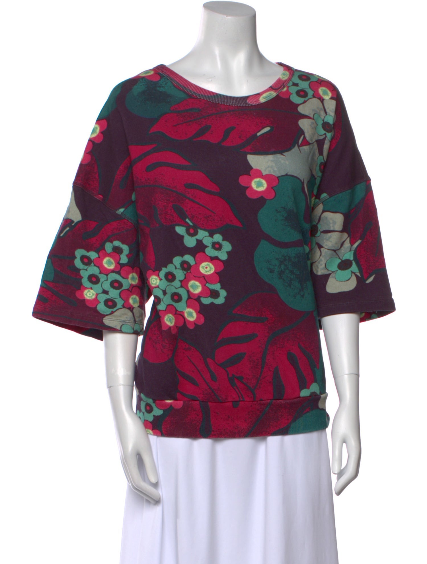 Dries Van Noten Floral Print Scoop Neck Blouse