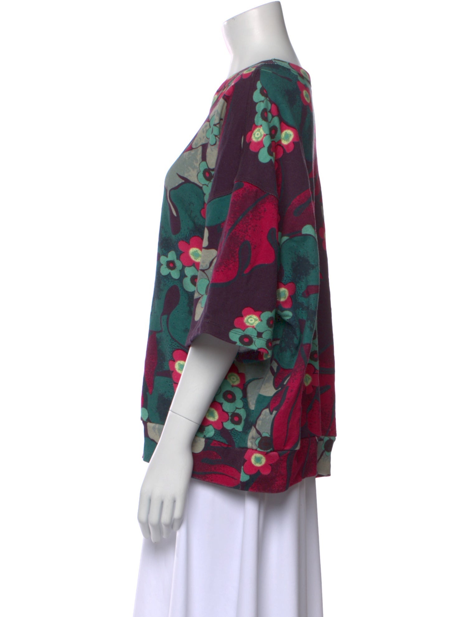 Dries Van Noten Floral Print Scoop Neck Blouse