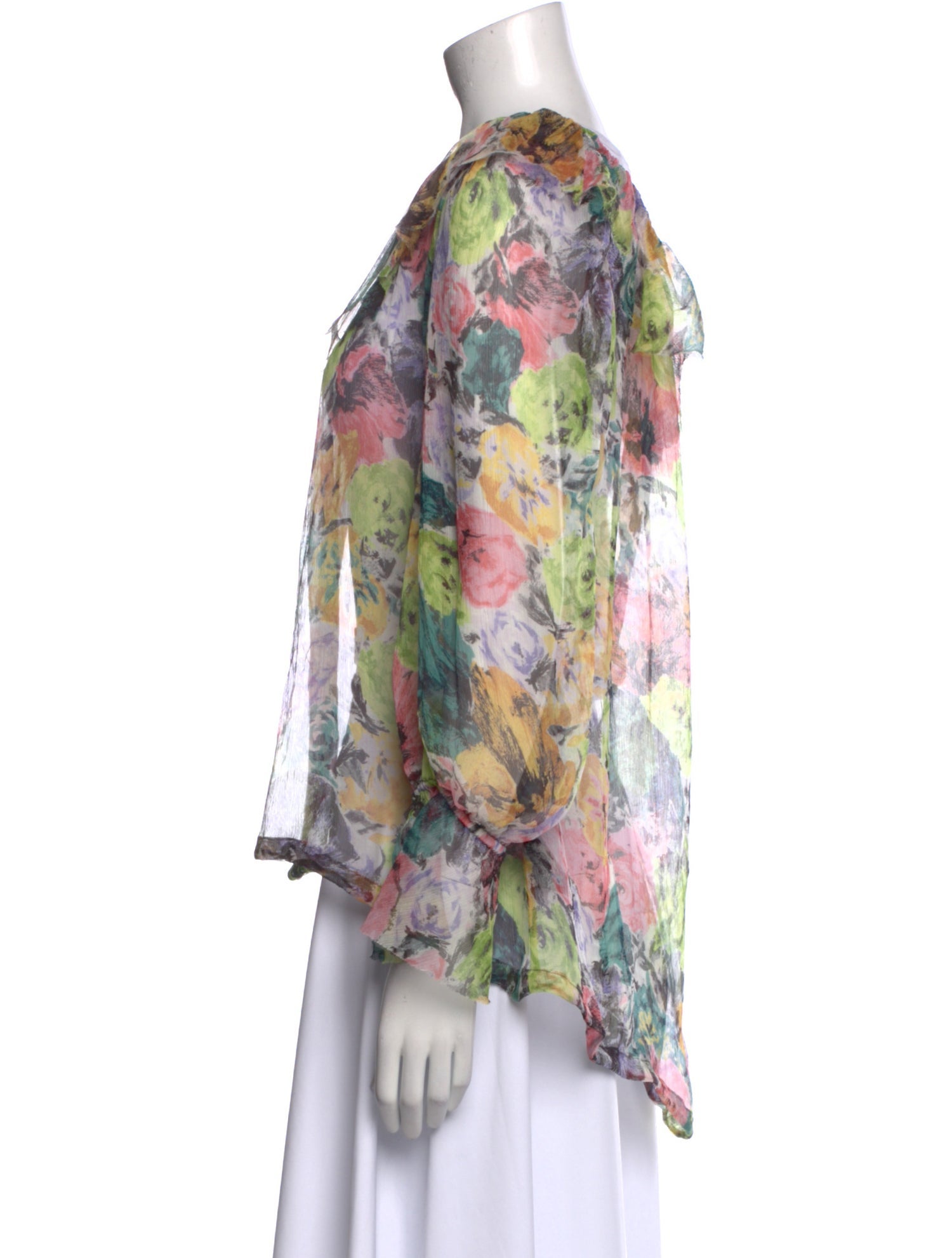 Dries Van Noten Silk Floral Print Blouse