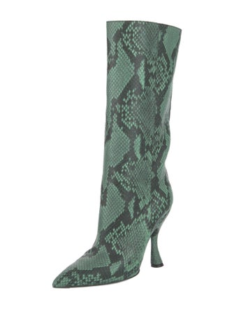 Dries Van Noten Leather Animal Print Boots