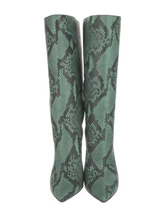 Dries Van Noten Leather Animal Print Boots