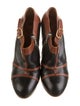 Dries Van Noten Leather Colorblock Pattern T-Strap Pumps