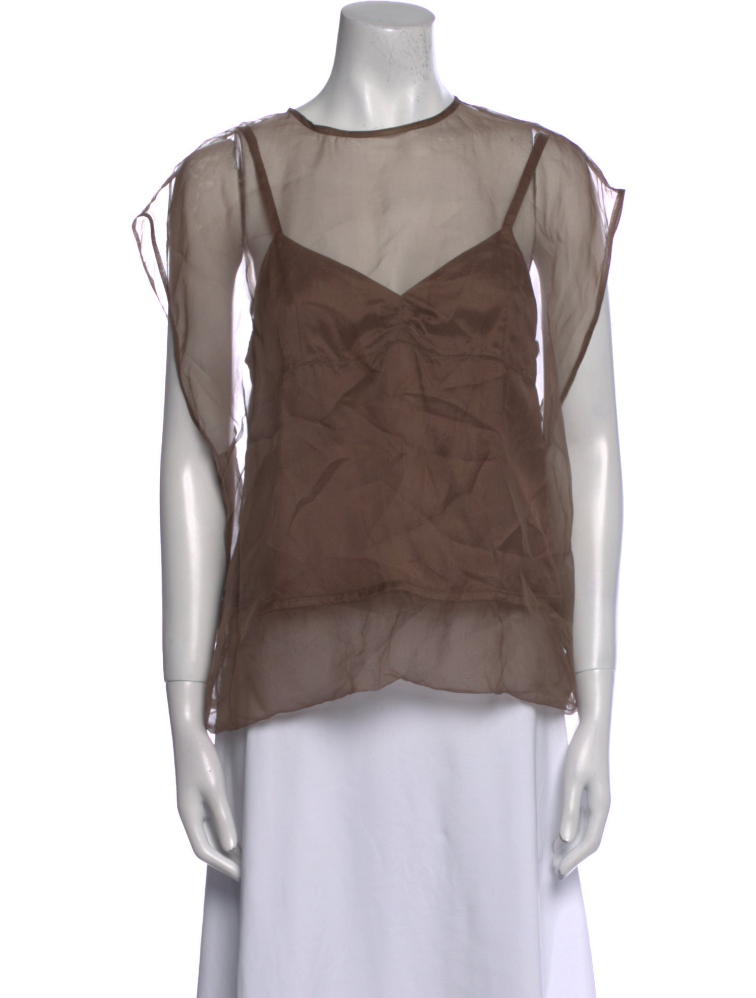 Dries Van Noten Silk Crew Neck Blouse