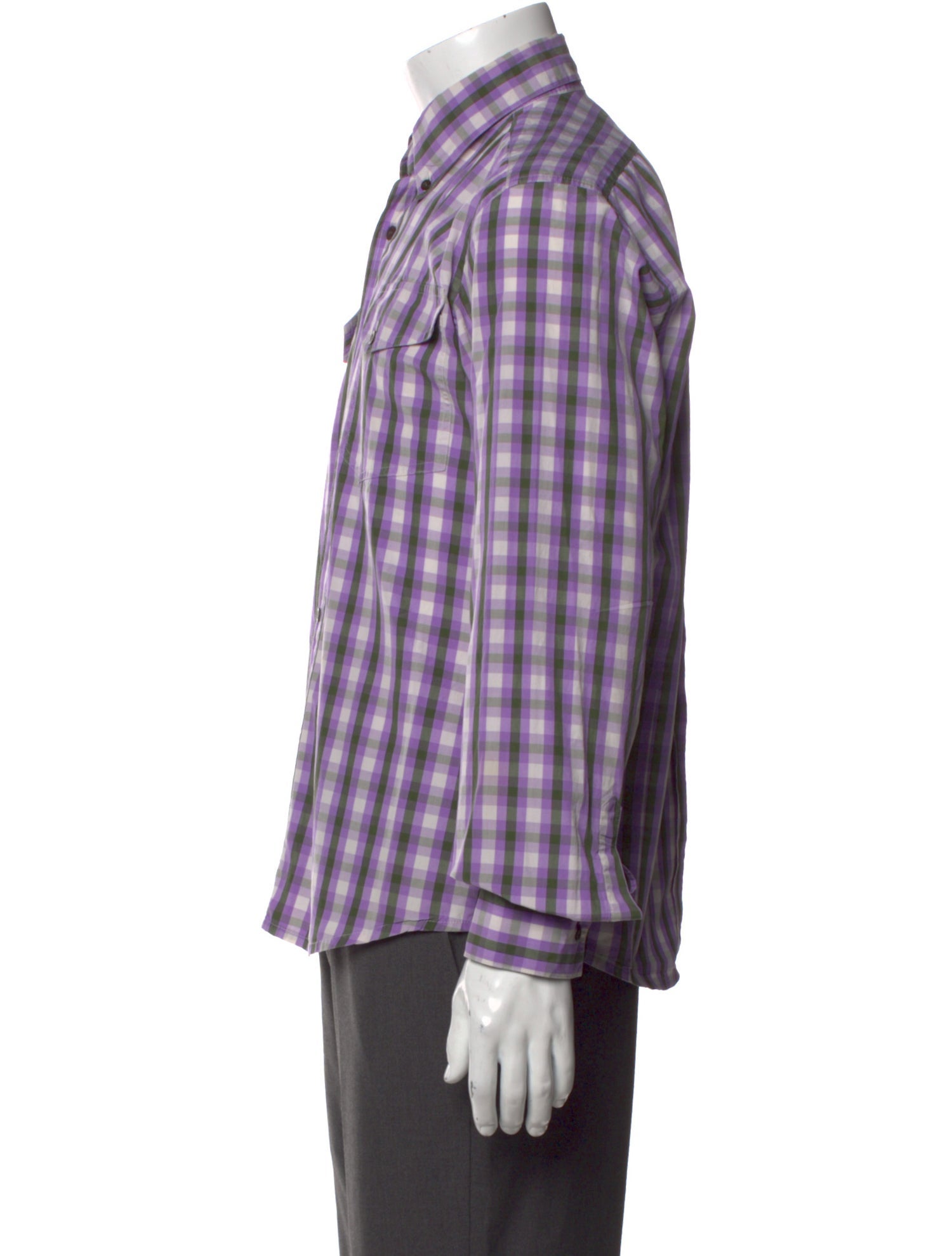 Dries Van Noten Plaid Print Long Sleeve Shirt