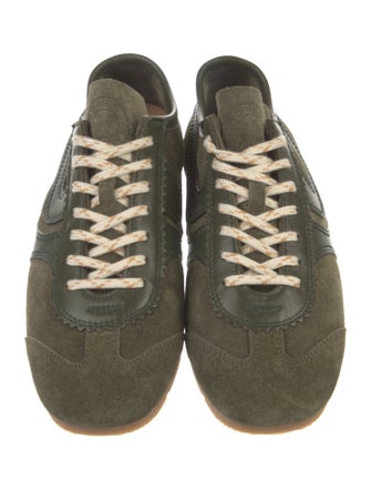 Dries Van Noten Suede Leather Trim Embellishment Sneakers