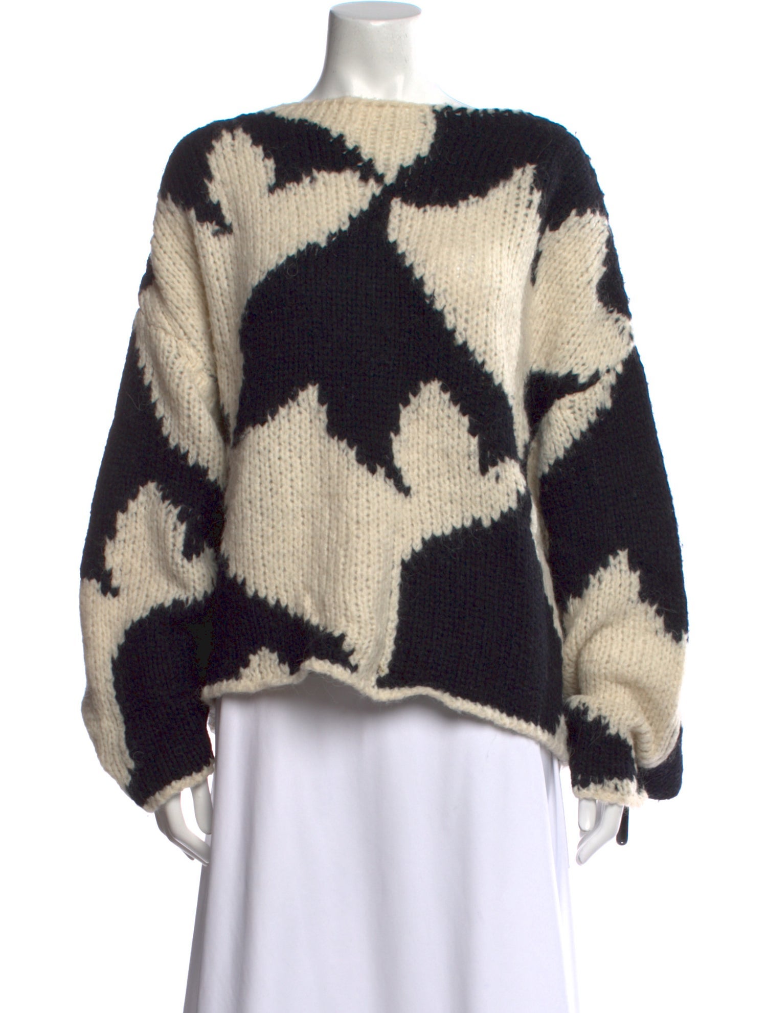 Dries Van Noten Printed Bateau Neckline Sweater