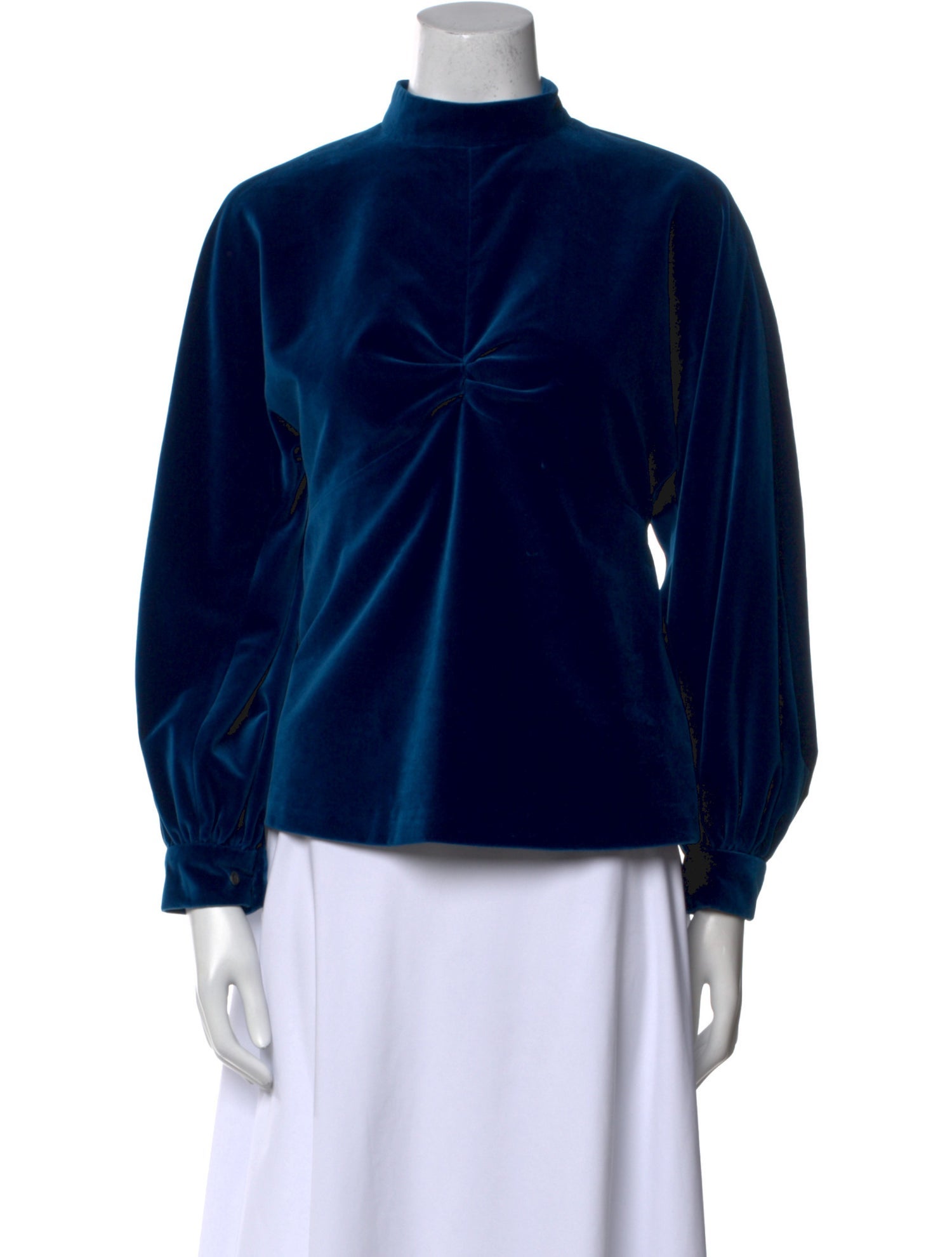 Dries Van Noten Mock Neck Long Sleeve Blouse