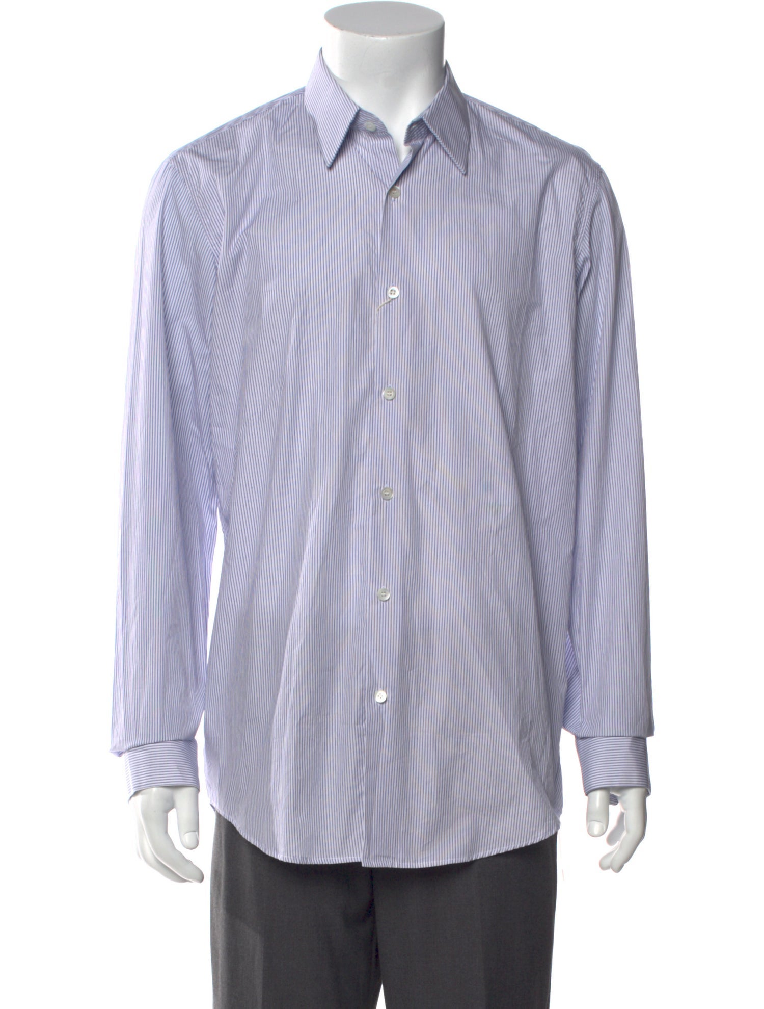 Dries Van Noten Striped Long Sleeve Dress Shirt