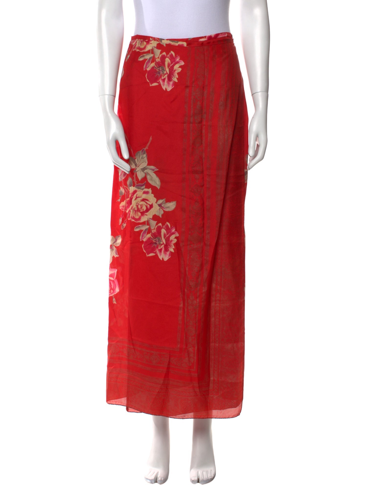 Dries Van Noten Silk Long Skirt