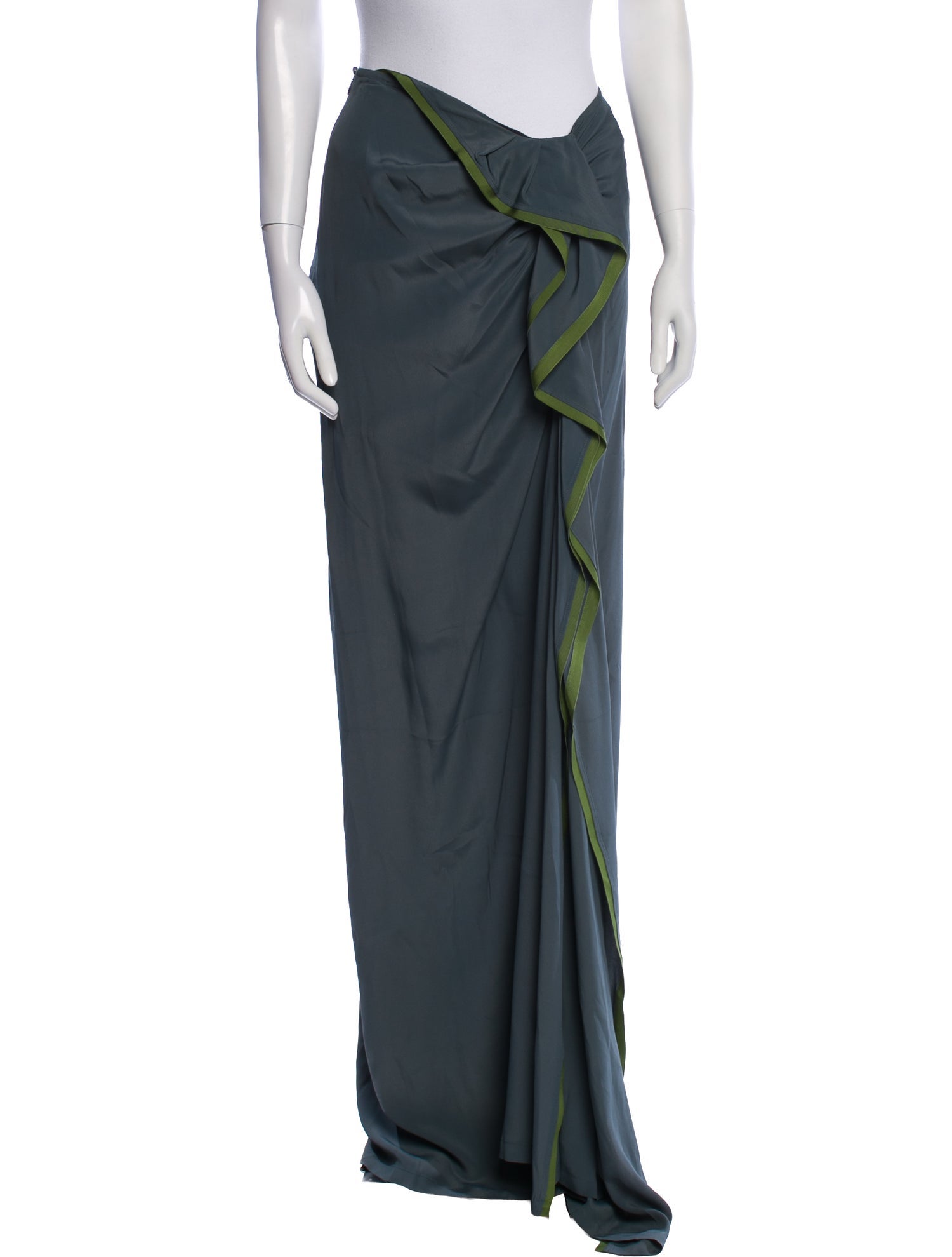 Dries Van Noten Grosgrain Trim Long Skirt