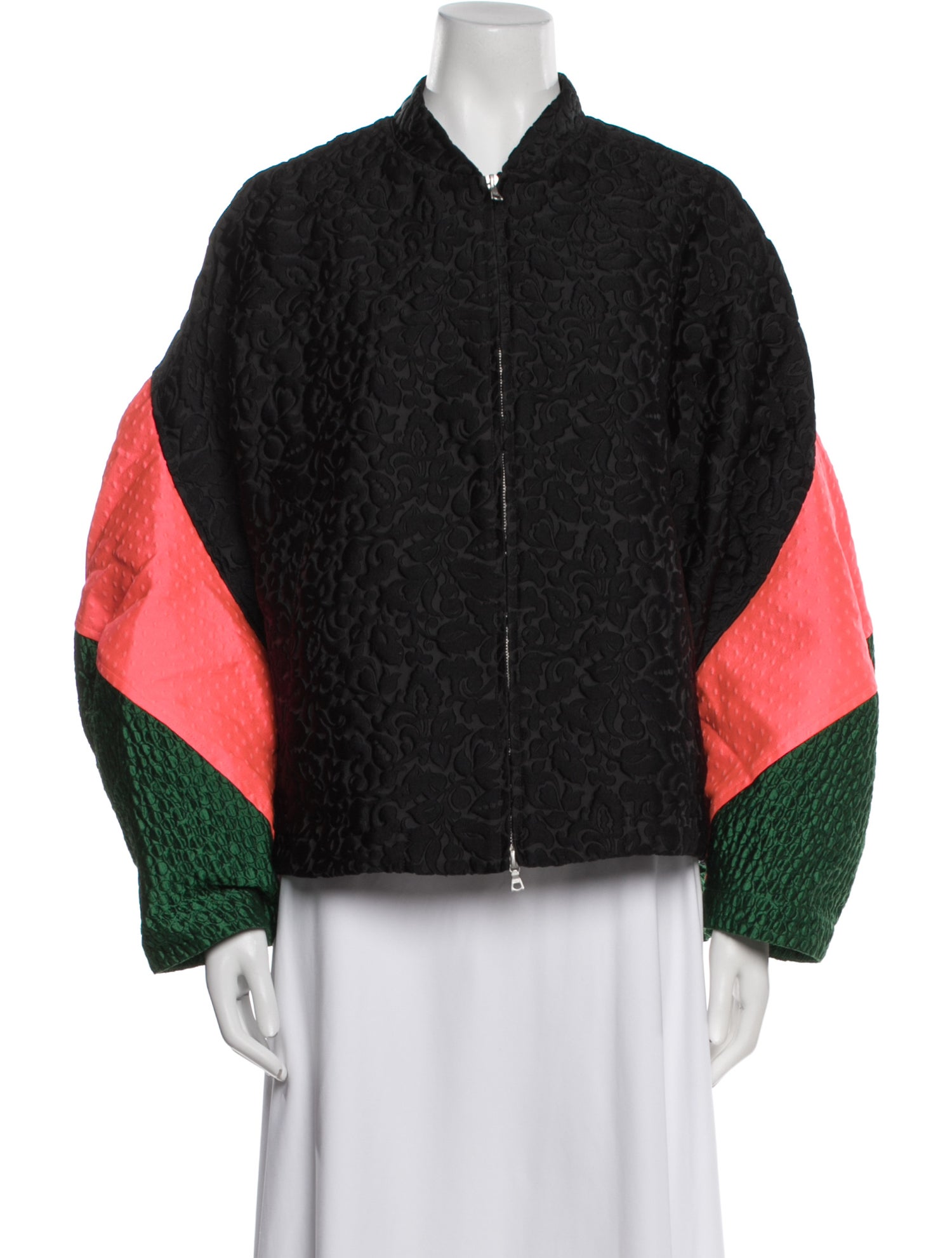 Dries Van Noten Colorblock Pattern Bomber Jacket