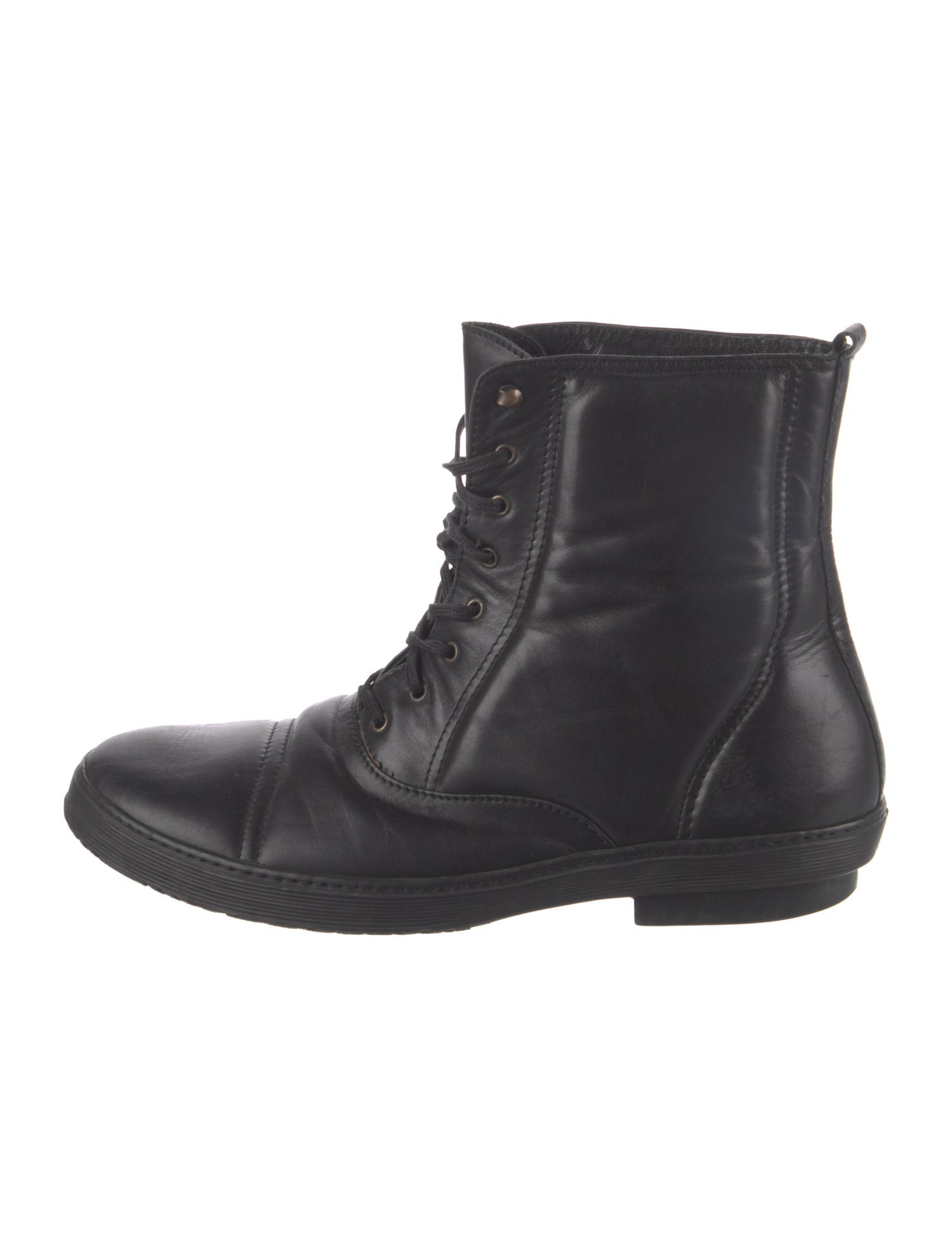 Dries Van Noten Leather Combat Boots