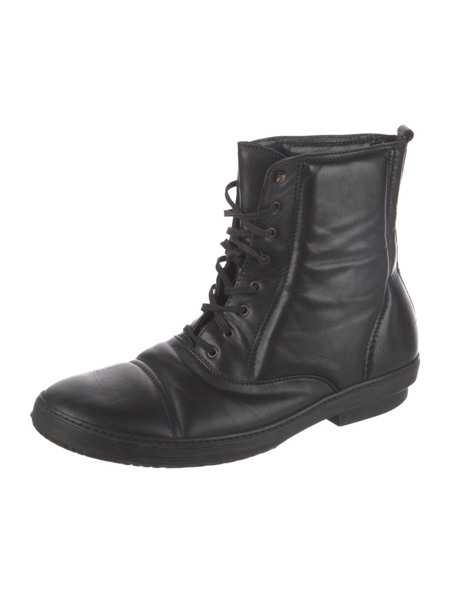 Dries Van Noten Leather Combat Boots