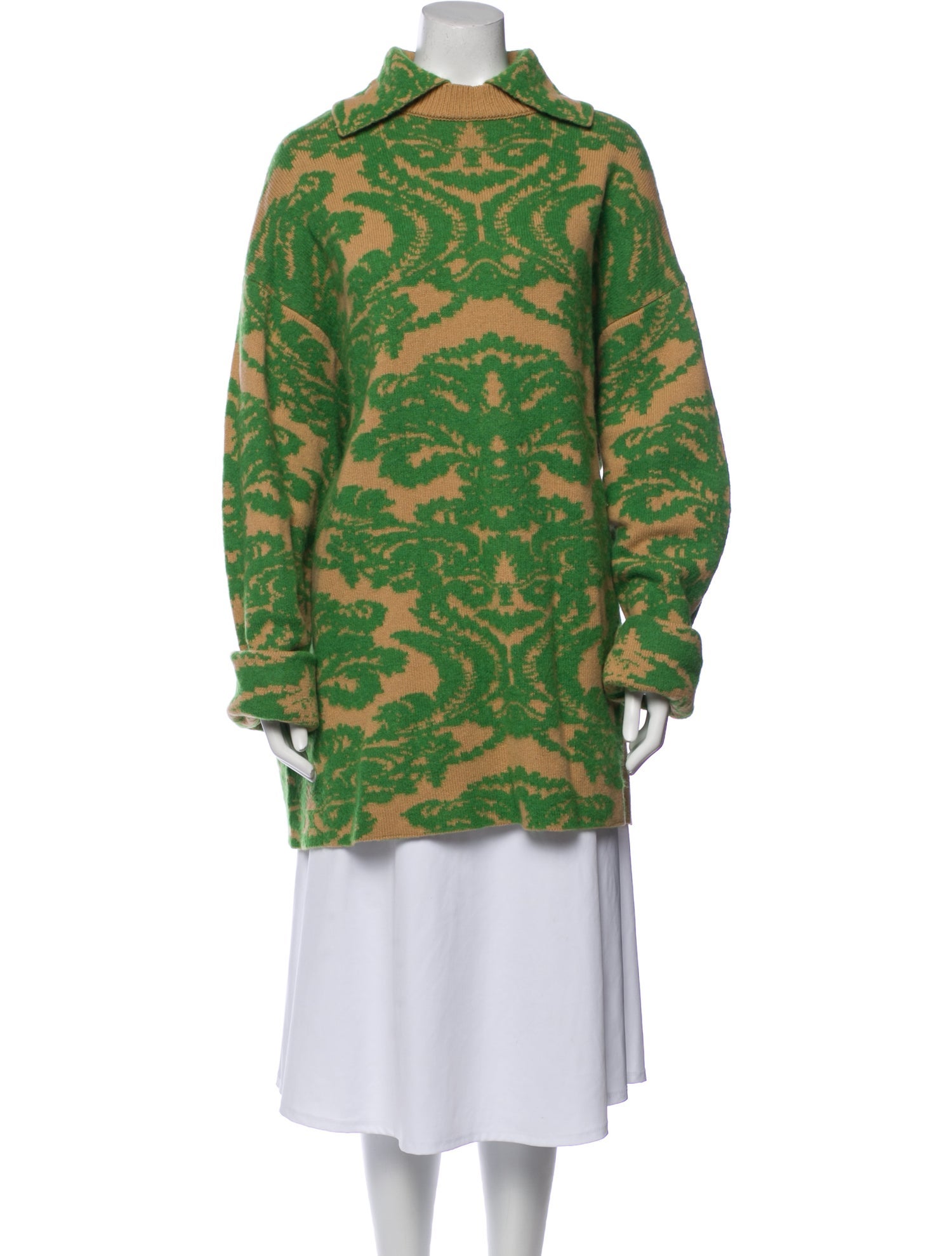 Dries Van Noten Floral Print Mock Neck Sweater