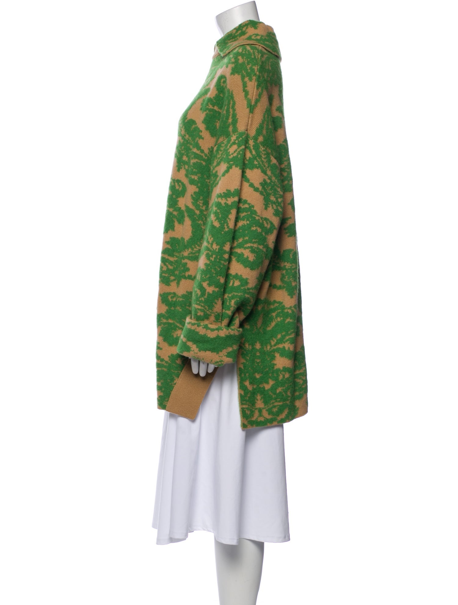 Dries Van Noten Floral Print Mock Neck Sweater