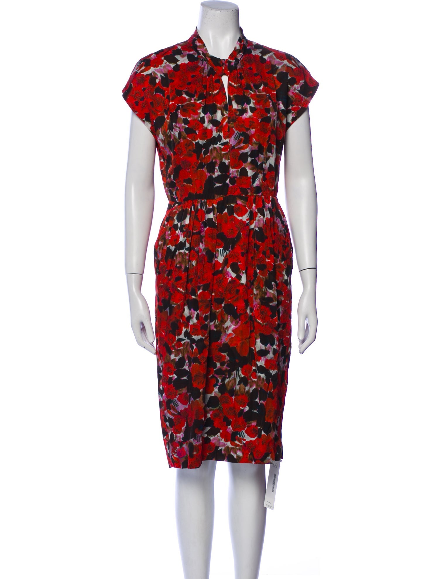 knee length dresses for ladies Dries Van Noten - Women - Printed Silk Dress - Peach main image 1