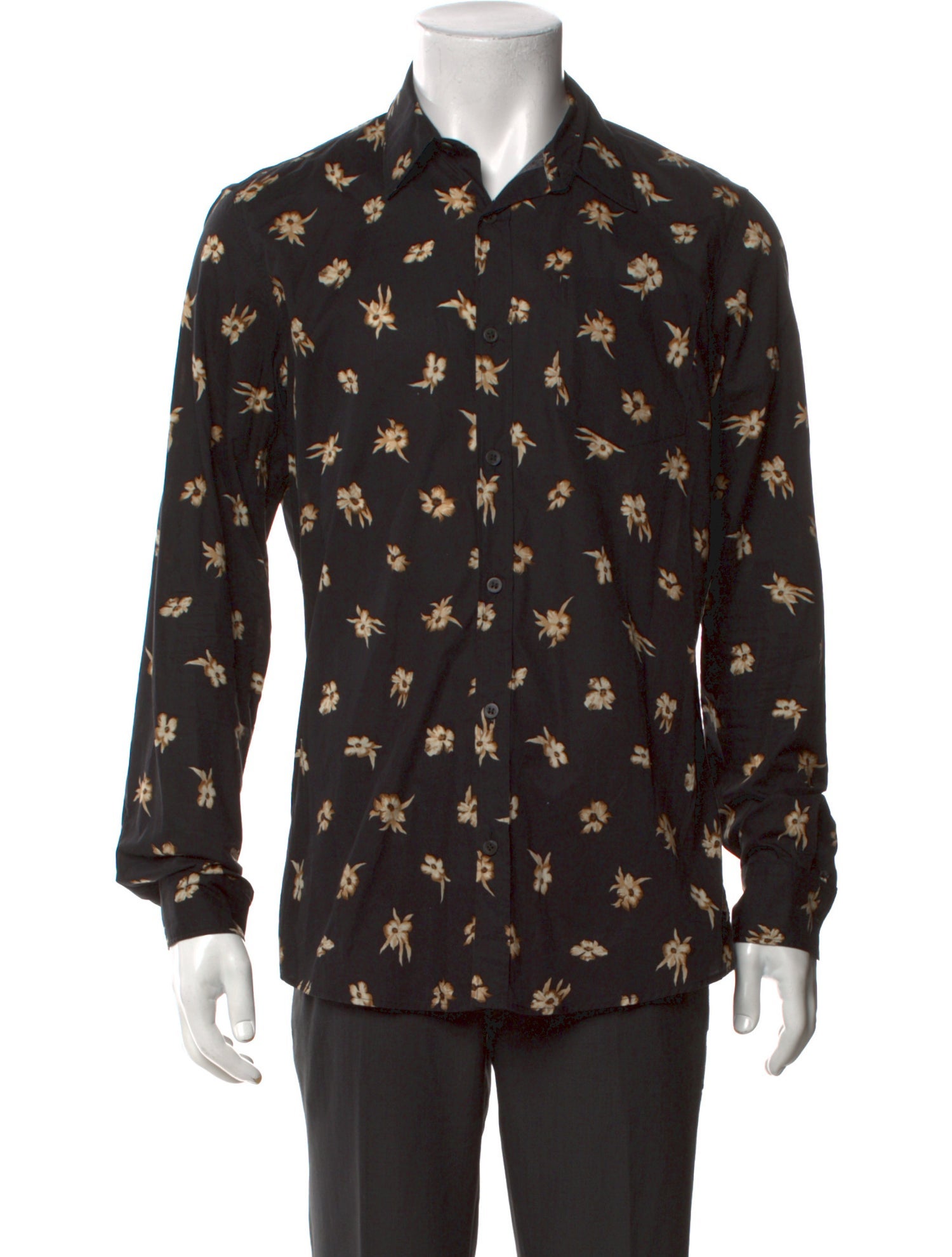 Dries Van Noten Floral Print Long Sleeve Shirt