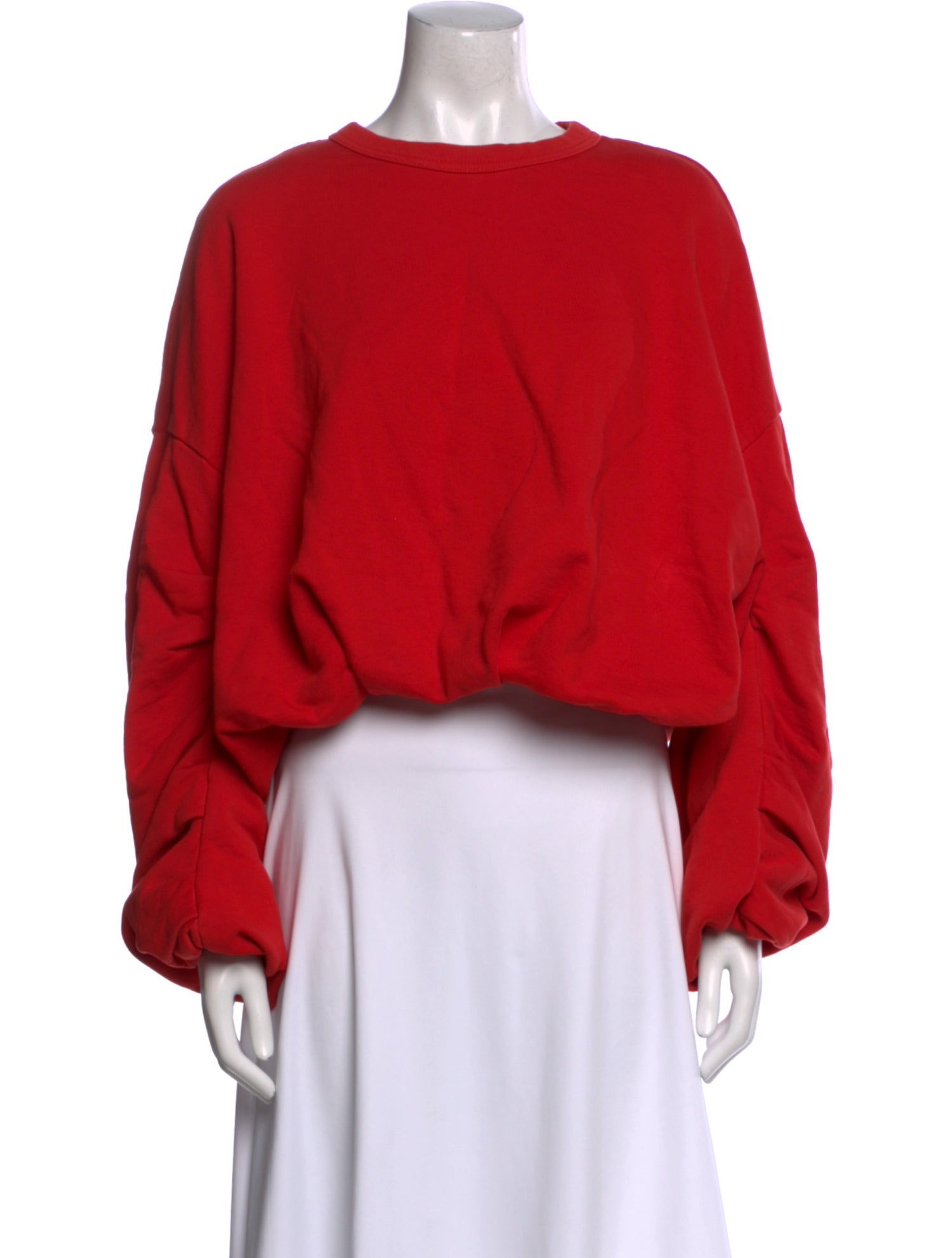 Dries Van Noten Crew Neck Long Sleeve Crop Top