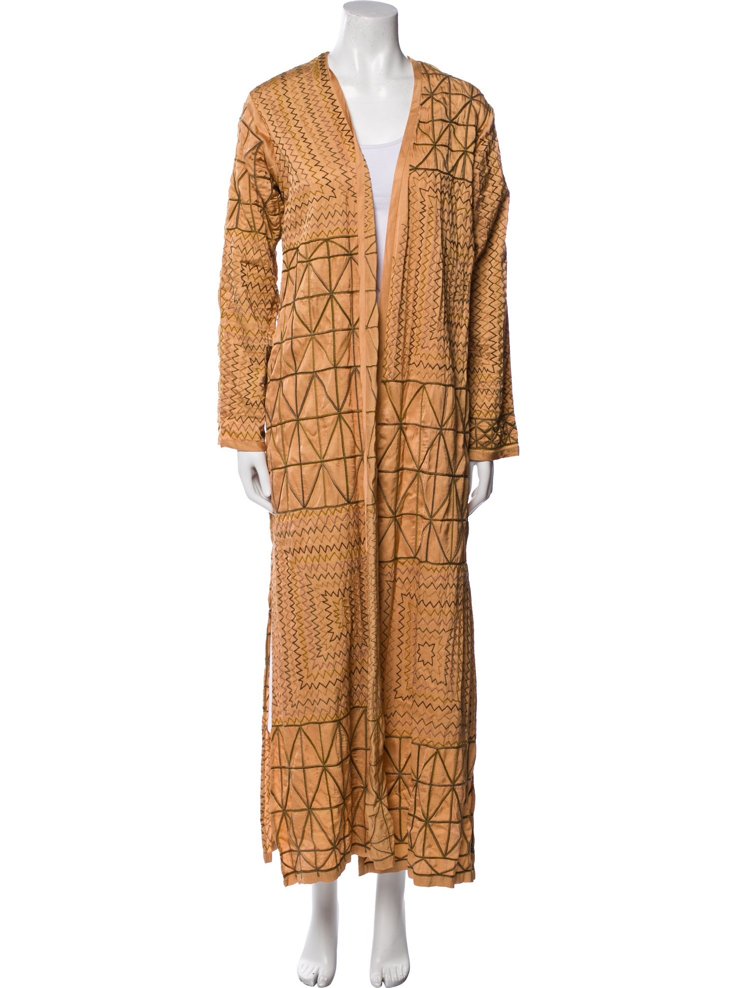 Dries Van Noten Printed Embroidered Accent Robe