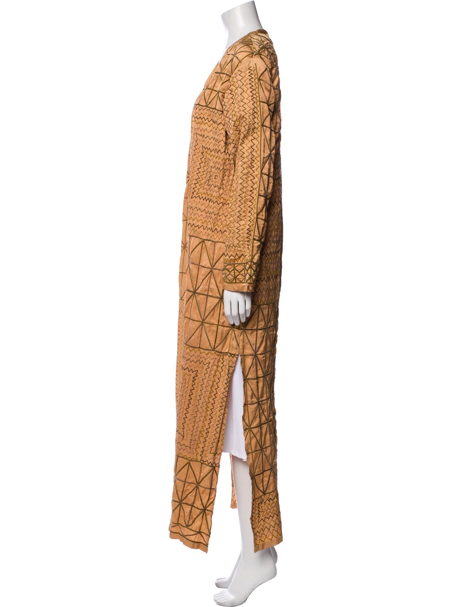 Dries Van Noten Printed Embroidered Accent Robe