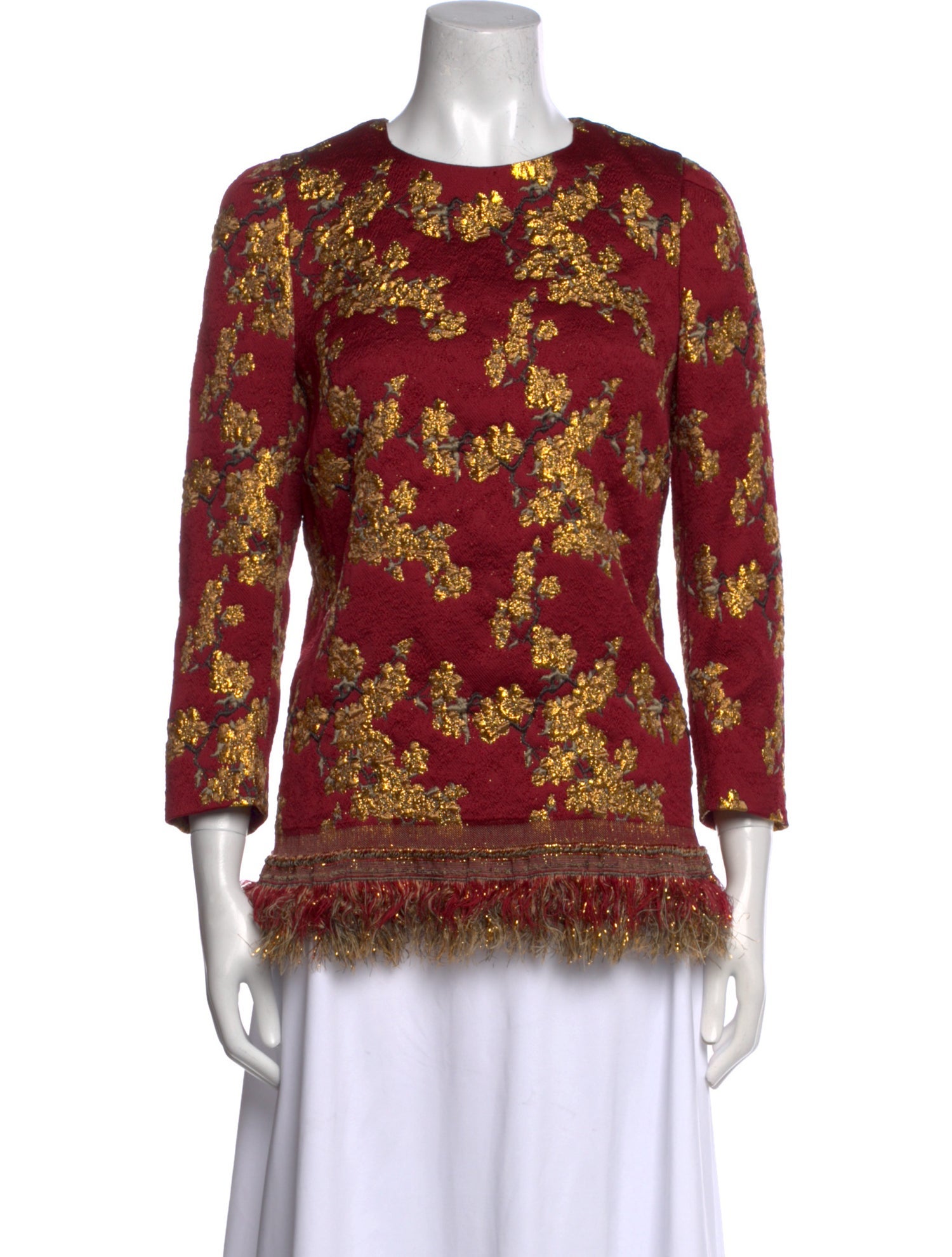 Dries Van Noten Floral Print Crew Neck Blouse