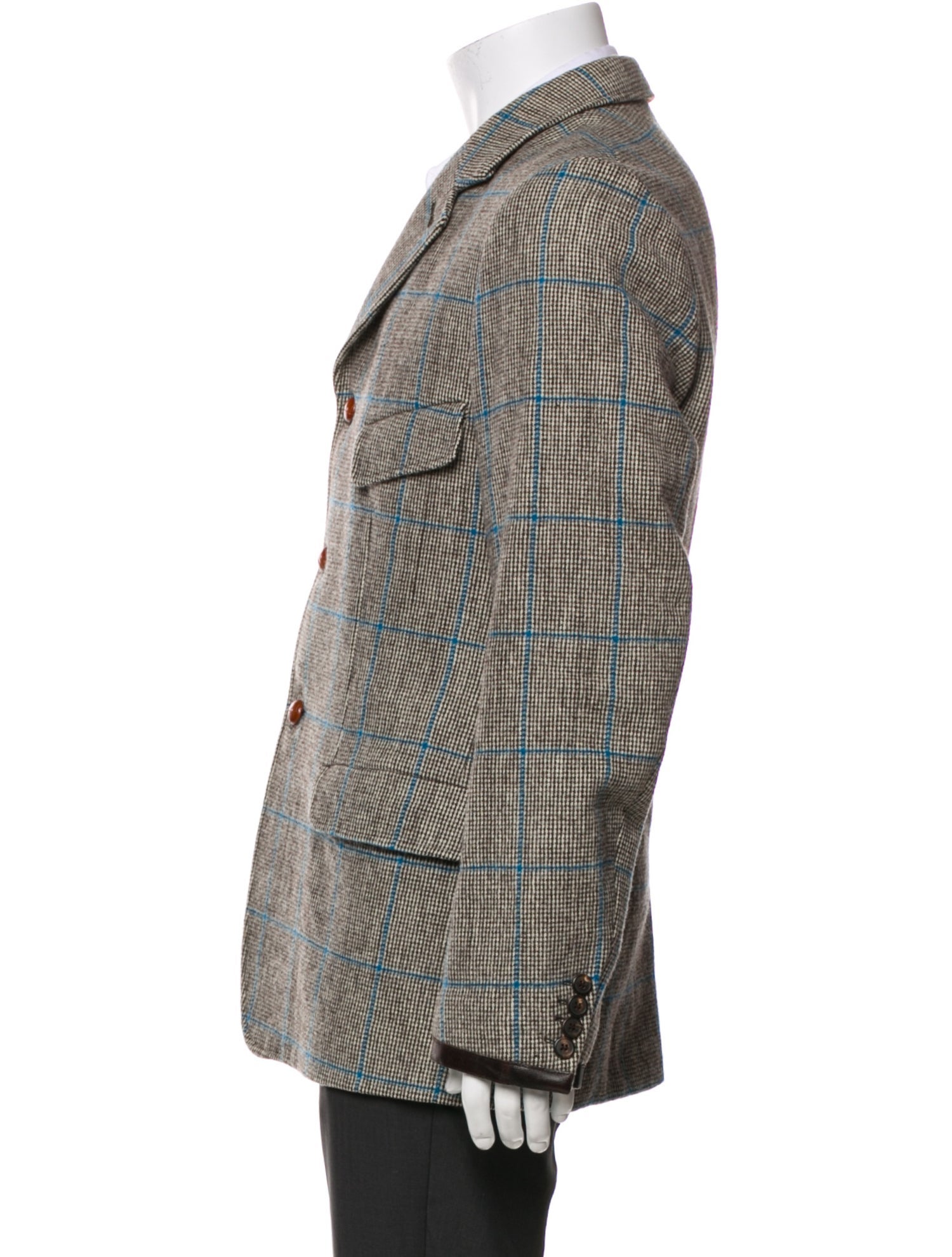 Dries Van Noten Wool Plaid Print Coat