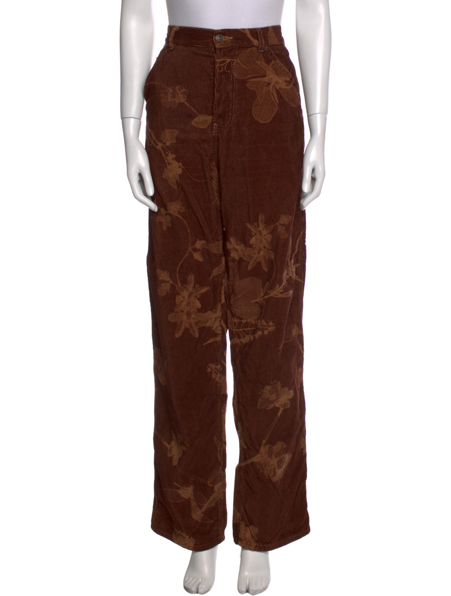 Dries Van Noten Floral Print Wide Leg Pants