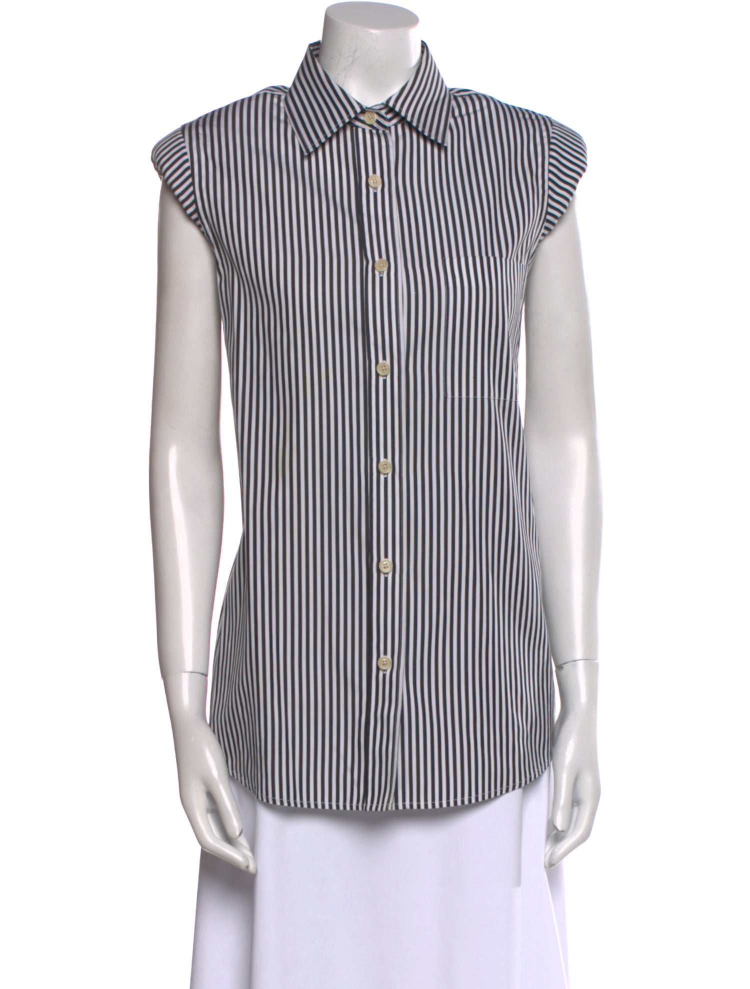 Dries Van Noten Striped Short Sleeve Button-Up Top