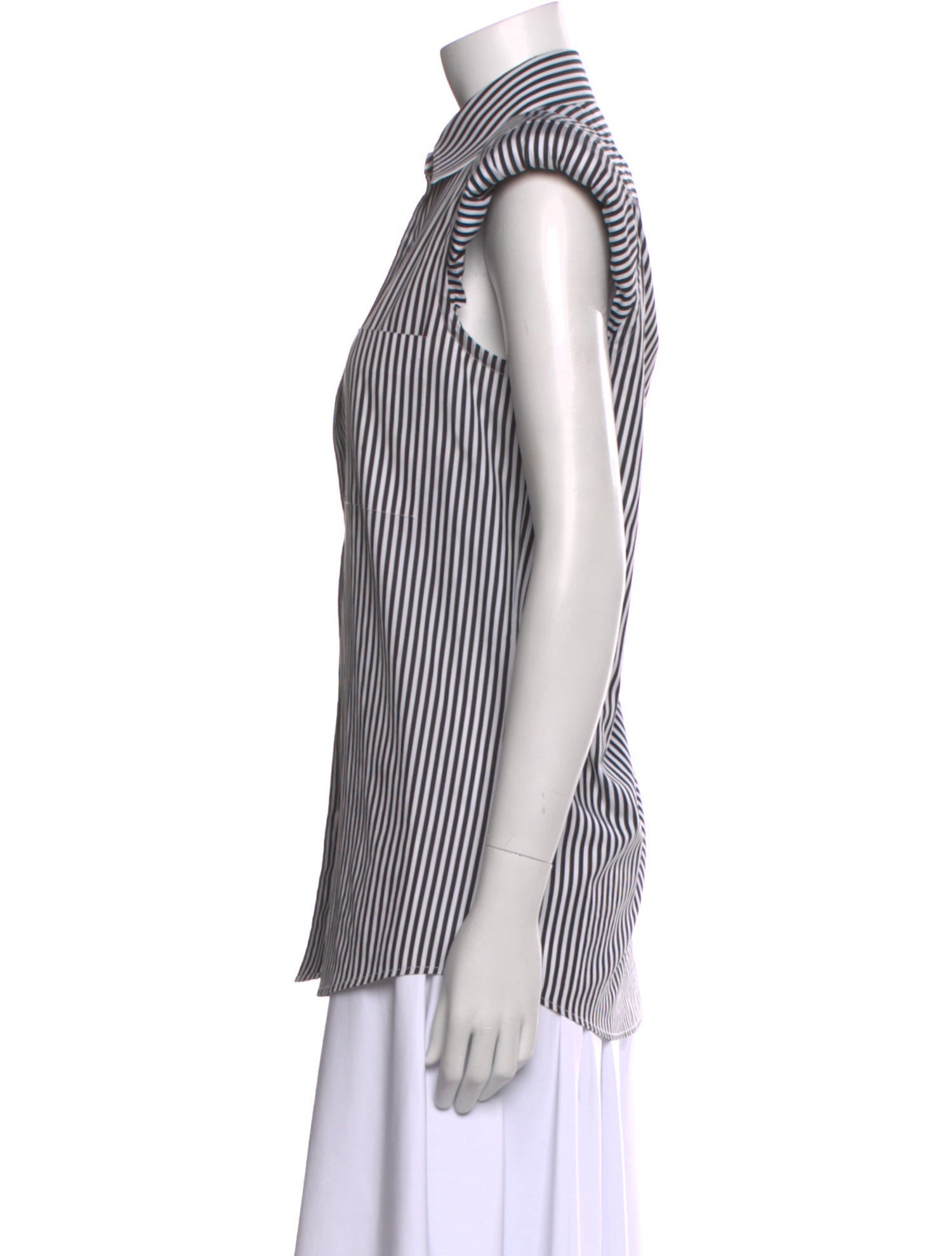 Dries Van Noten Striped Short Sleeve Button-Up Top