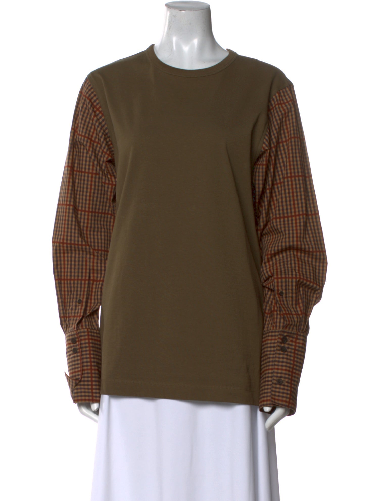 Dries Van Noten Plaid Print Crew Neck Sweatshirt