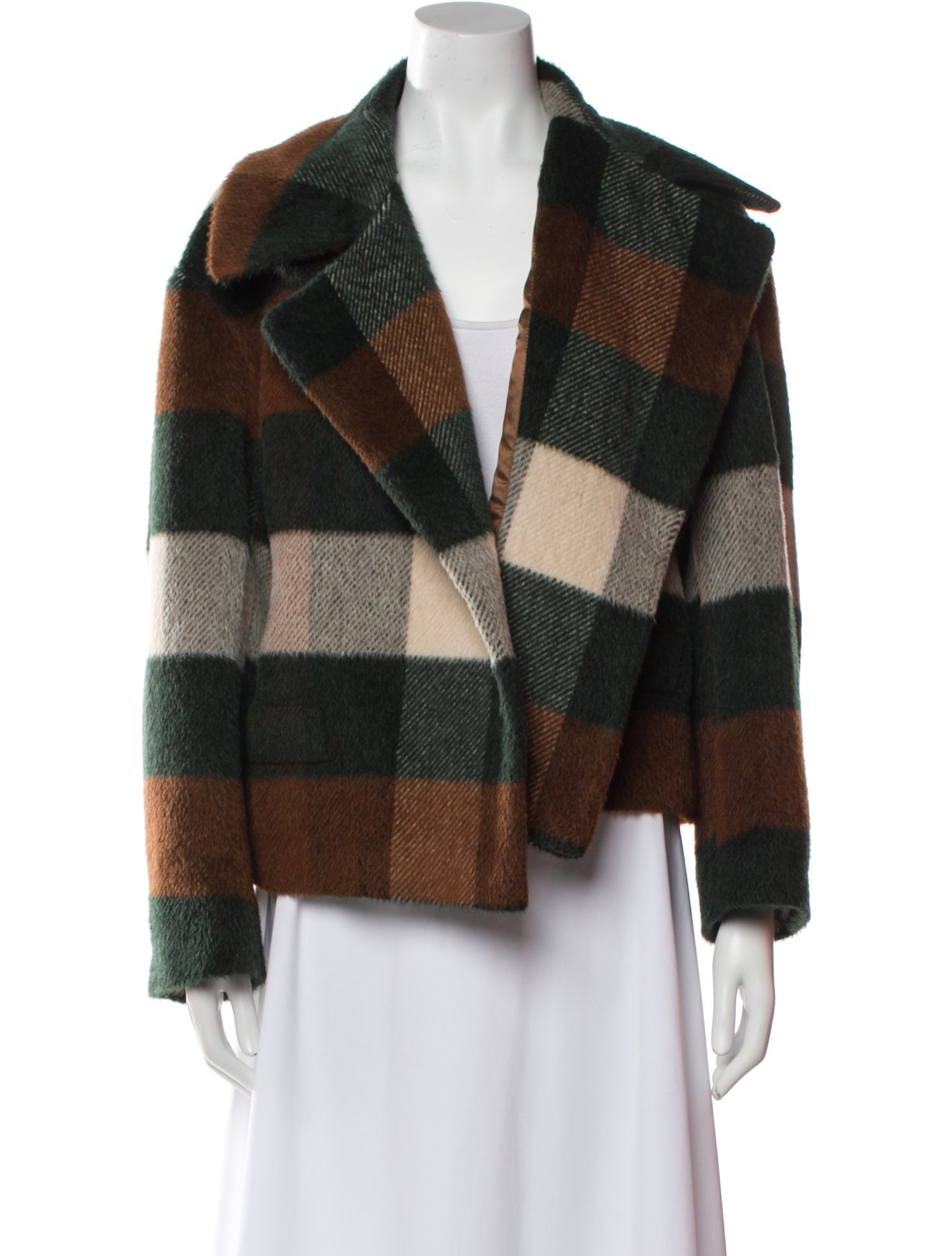 Dries Van Noten Alpaca Plaid Print Blazer