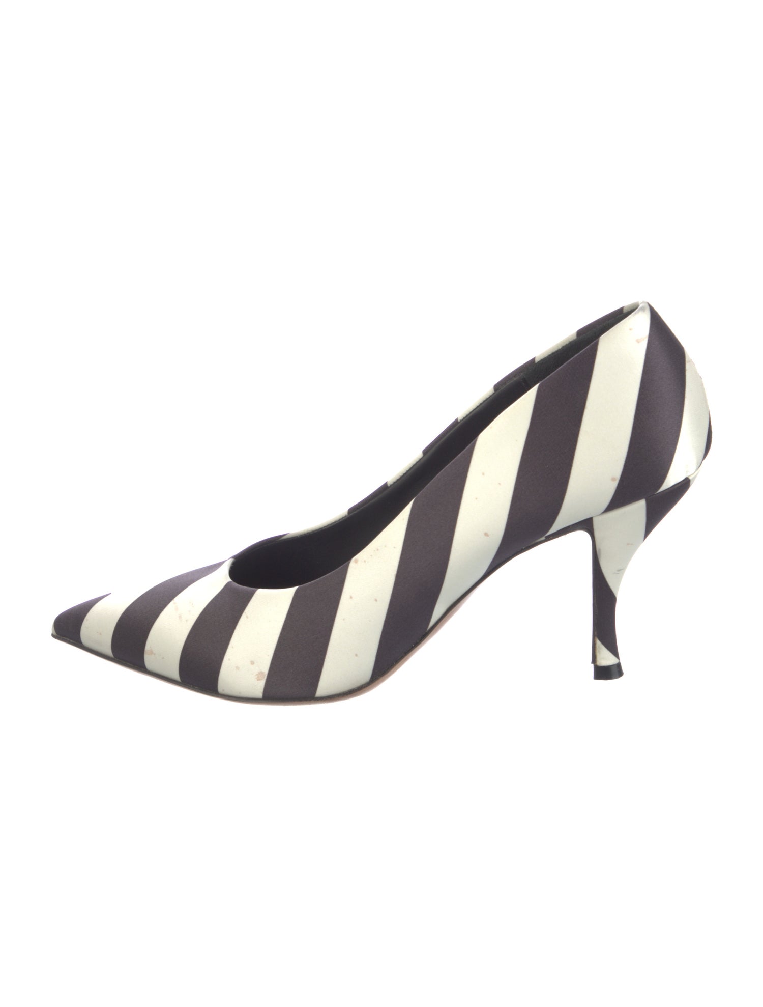 Dries Van Noten Satin Striped Pumps