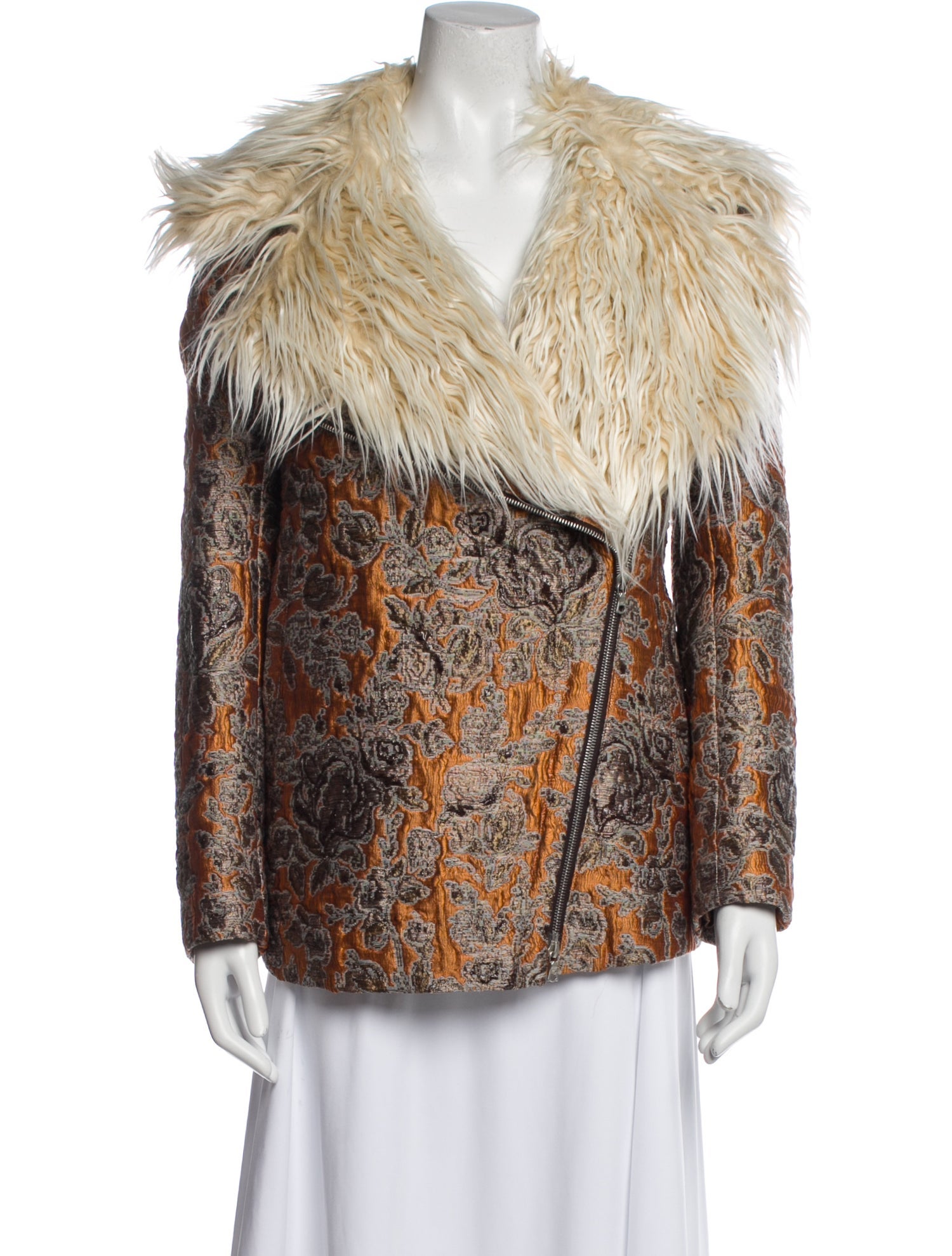 Dries Van Noten Printed Faux Fur Jacket
