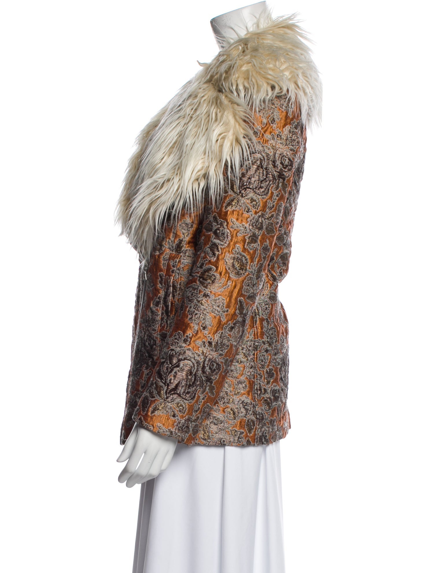 Dries Van Noten Printed Faux Fur Jacket