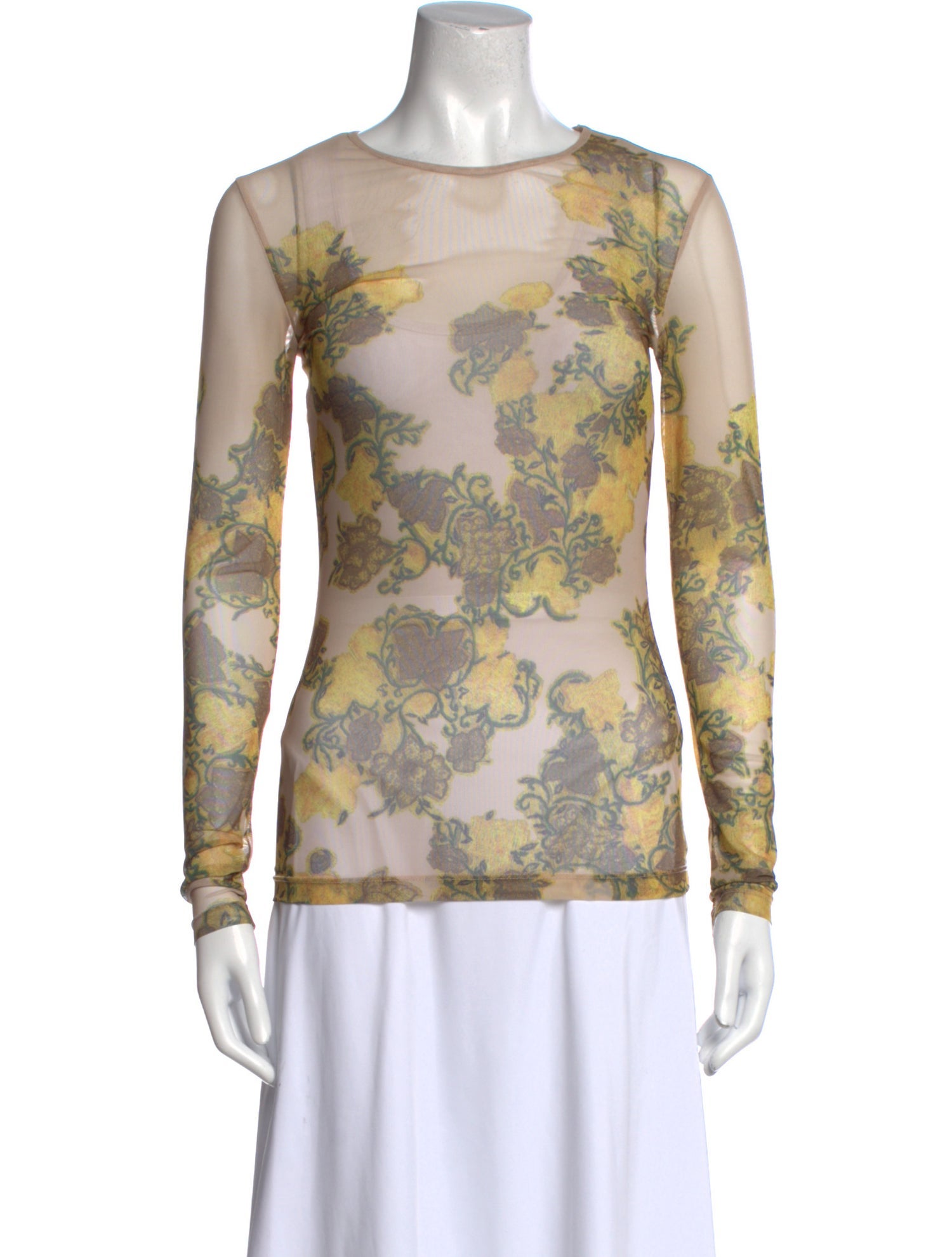 Dries Van Noten Floral Print Bateau Neckline Top